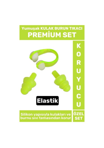 Elastik Yumuşak Havuz Deniz Su Sızdırma Gürültü Önleyici Kulak Burun Tıkacı Seti Çok Renkli