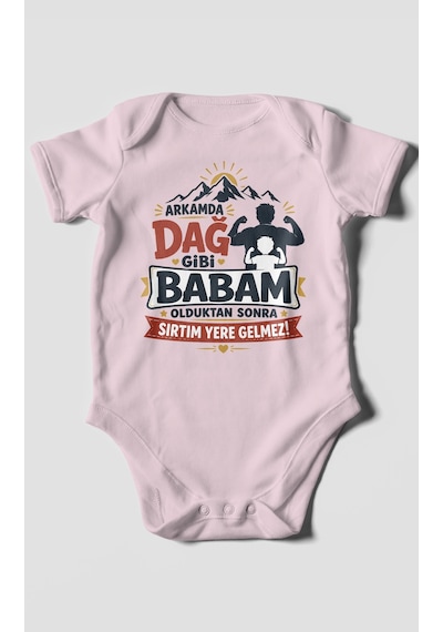 Morivokids Babaya Özel Kısa Kollu Bebek Body %100 Pamuk Zbn209-kk Bebe Pembe