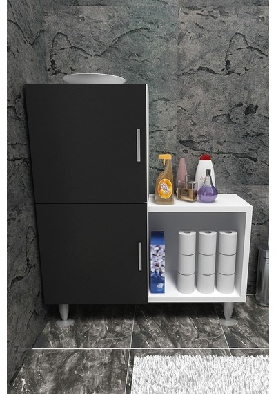2 Kapaklı L Çok Amaçlı Banyo Dolabı Siyah Çok Renkli 2 Kapaklı L Çok Amaçlı Banyo Dolabı Siyah Çok Renkli