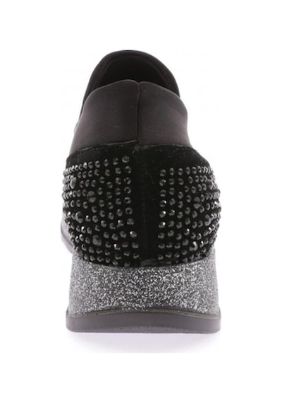 Dgn Akt-17-23y Kadin Kalin Taban Kristal Taşli Sneakers Ayakkabi AKT-17-1563-R1534 Siyah
