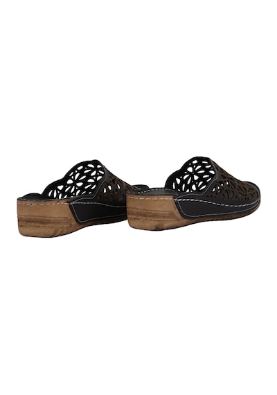 Napa Shoes Lazer Kesim Hakiki Deri Delikli Ortopedik Rahat Taban Kadın Terlik Napa-226 Siyah Napa Shoes Lazer Kesim Hakiki Deri Delikli Ortopedik Rahat Taban Kadın Terlik Napa-226 Siyah