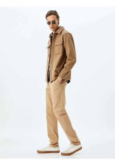 Koton Slim Fit Pamuklu Gabardin Pantolon Bej 5wam40055hw Ekru