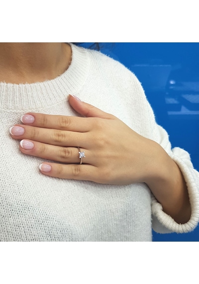 Lova F Renk 0,46 Karat Pırlanta Tektaş Yüzük - Hrd - 1070128