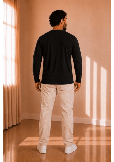 Sngl Tekstil Erkek Uzun Kollu İnterlok Oversize V Yaka Sweatshirt S-m-l-xl-2xl Siyah