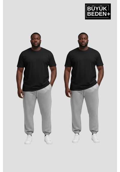 Süperlife Erkek Büyük Beden İkili Jogger Paça Lastikli İnce Eşofman Altı Seti Spr26bea951+2 Grey Mel-grey Mel Süperlife Erkek Büyük Beden İkili Jogger Paça Lastikli İnce Eşofman Altı Seti Spr26bea951+2 Grey Mel-grey Mel