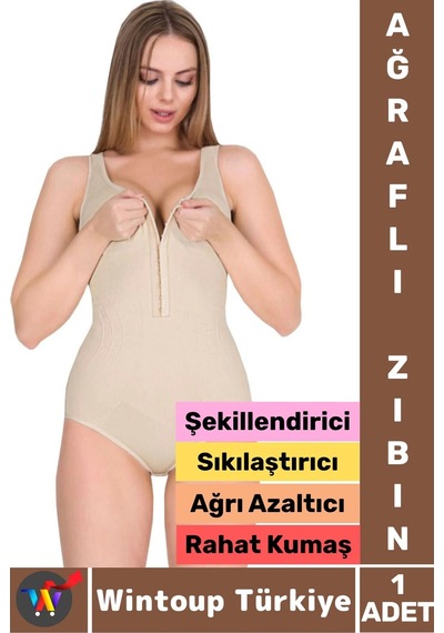 Wintoup Karın Bel Göğüs Şekillendiren Sıkılaştıran Toparlayan Postür Düzelten Kadın Ağraflı Zıbın Korse Ten