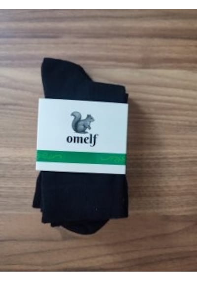 Omelf Yumuşacık Pamuklu 3'lü Kadın Çorap Siyah