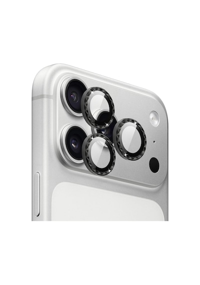Apple iPhone Uyumlu 17 Pro / 17 Pro Max İçin Ipg Prolens Kamera Lens Koruyucu Elmas Kesim Çerçeveli, Kırılmaz Cam Siyah