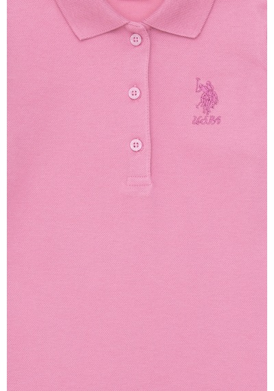 U.S. Polo Assn. Kız Çocuk Pembe Polo Yaka Basic Sweatshirt 50316836-VR167