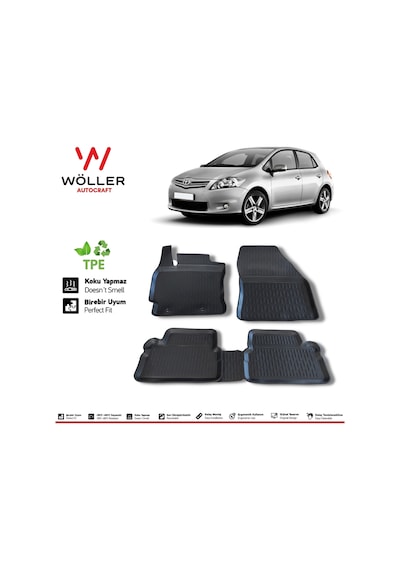 Toyota Uyumlu Auris Paspas 2007 - 2012 Arası 3D Havuzlu Wöller Paspas