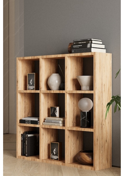 Classy 107oya 9 Raflı Kare Kitaplık Atlantik Çam