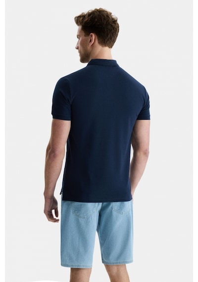Ucla Lakes Lacivert Polo Yaka Nakışlı Standard Fit Erkek Tshirt Lacivert