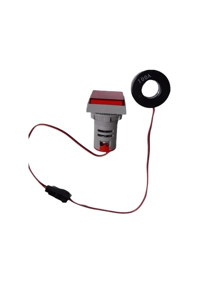 Ad22-22vas 22mm Dijital Volt-ampermetre Kare Kırmızı