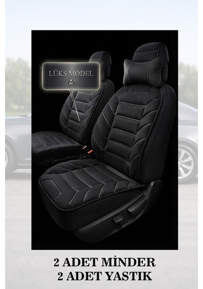 Renault Symbol 2010 Uyumlu Lüks Siyah Renk Premium 2 Adet Minder Ve Yastık