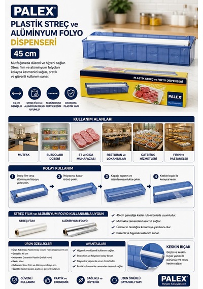 Palex Plastik Streç Ve Alm. Folyo Dispenseri 45 Cm