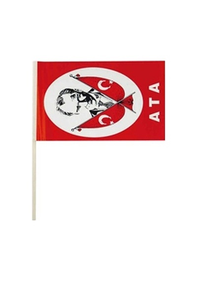 Vatan Sopalı Türk Bayrağı - Atalı Küçük Standart