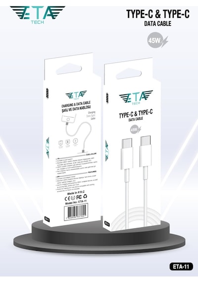 Type-c Yeni Nesil Type-c + Type-c Şarj Kablosu 45w
