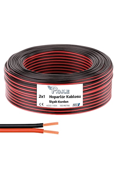 Hoparlör Kablosu Kordon 2x1 Siyah 100mt Pk-1484