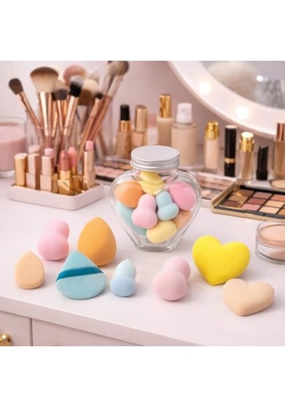 Tr 10 Adet Profesyonel Makyaj Süngeri Seti,fondöten, Kapatıcı, Kontür Ve Allık İçin Beauty Blender Süngerleri,