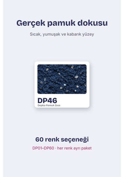 Depka Pamuk Sıva Dp46 2 Kg 7-8 M² İpek Sıva Alternatifi Isı Ve Ses Yalıtımlı Dekoratif Sıva