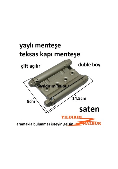 Yaylı Menteşe Duble Boy Teksas Kapı Çift Açılır Menteşe Saten Ren