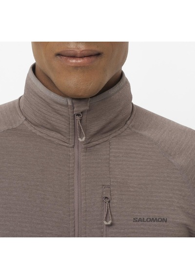 Salomon Essentıal Lıghtwarm Erkek Tam Fermuar Polar Iron Lc2645700 Kahverengi