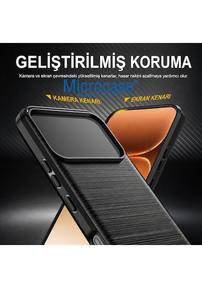Honor 600 Pro 5g İle Uyumlu Brushed Carbon Fiber Silikon Kılıf - Siyah Al3332