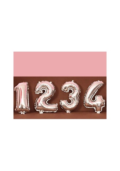 4 Rakam Folyo Gümüş Balon Küçük 35 Cm Renkli