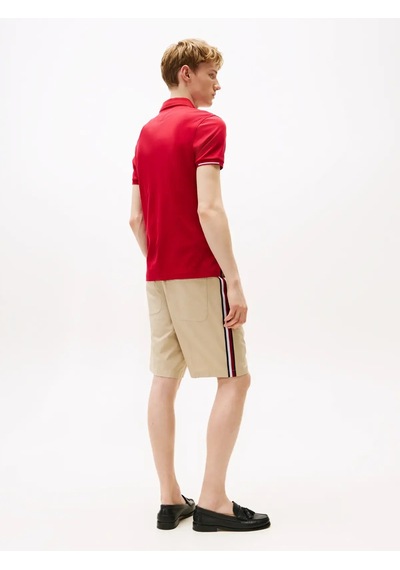 Tommy Hilfiger Interlock Flagcuff S, Xld Kırmızı Erkek Polo T-shirt