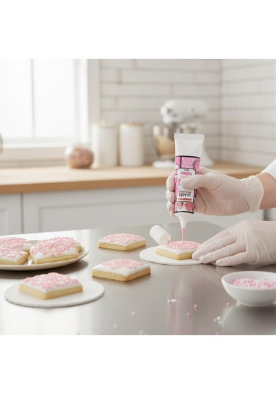 Glazür Tüp Pembe 40 Gr Pasta Ve Kurabiye Dekor Glaze