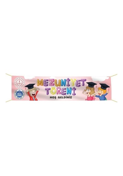 Mezuniyet Pankartı-4- 75x300 Cm Tek Ebat