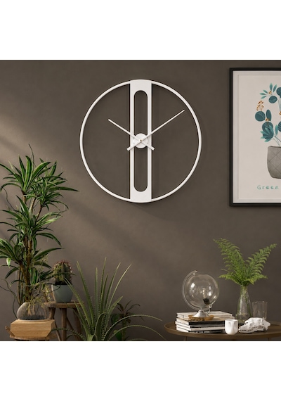 Dekoratif Beyaz 60 Cm İskelet Duvar Saati