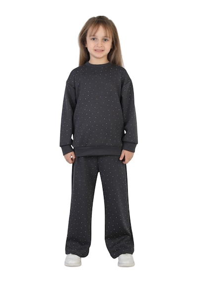 Erdem Kıds Kız Çocuk Taşlı Pijama Takımı Rahat Kalıp Günlük-casual Takım İkili Takım Füme Füme Erdem Kıds Kız Çocuk Taşlı Pijama Takımı Rahat Kalıp Günlük-casual Takım İkili Takım Füme Füme