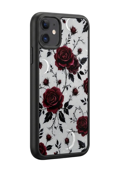 İphone 11 Uyumlu Gül Desenli Kamera Korumalı Darbelere Dayanıklı Kılıf 1205-gül-iphone11