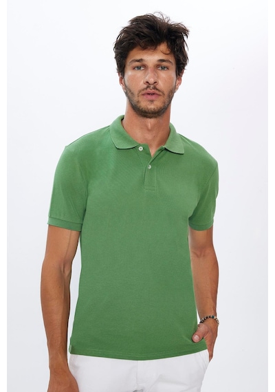 Tudors Erkek 5'li Paket Haki-yeşil-lacivert-mavi-siyah Slim Fit Dar Kesim Pamuklu Düz Polo Yaka Tişört-34531 Multi
