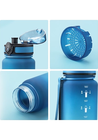 Uzspace 3038-4 Tritan Matara 1000 ml Mavi Yeşil - L