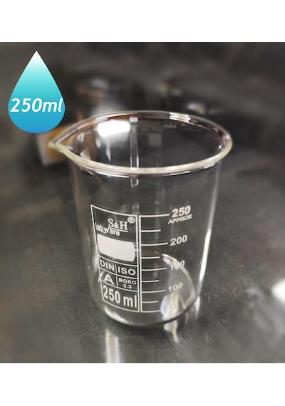 S&H Cam Beher Dereceli Isıya Dayanıklı Kısa Form 250 ML