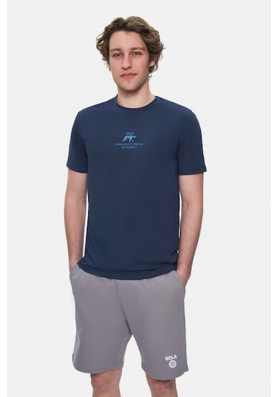 Ucla Fabıo Lacivert Bisiklet Yaka Baskılı Standard Fit Erkek Tshirt Lacivert