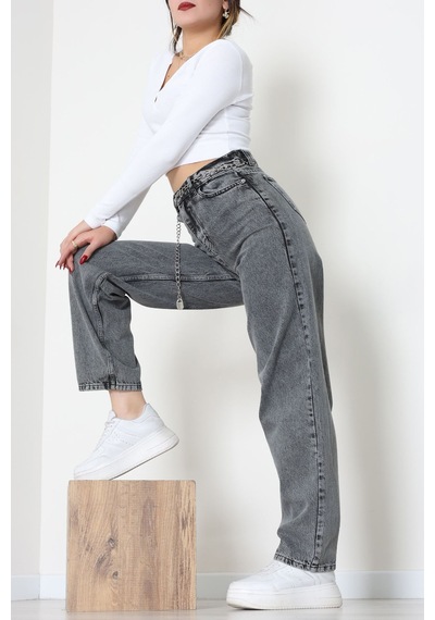 Modi Baggy Kot Pantolon Gray - 31536.2088. Altın - Siyah