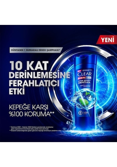 Clear Men Kepeğe Karşı Etkili Şampuan Cool Sport Menthol 350 Ml Yeni Ambalaj