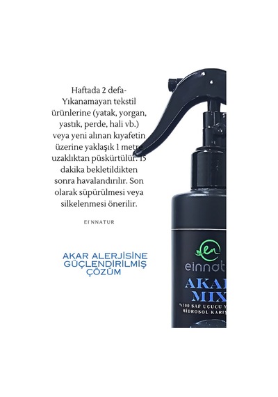 Einnatur Akarmix Aromaterapik Oda Spreyi Uçucu Yağ ve Hidrosol Karışımı 220 ML