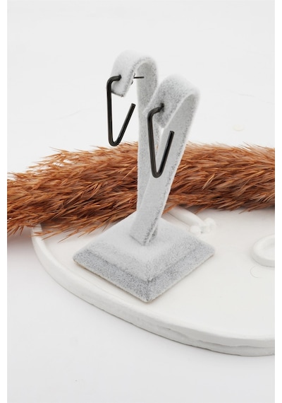 Kadın 316l Paslanmaz Çelik Basic Geometrik 3 Cm V Model Küpe Çok Renkli