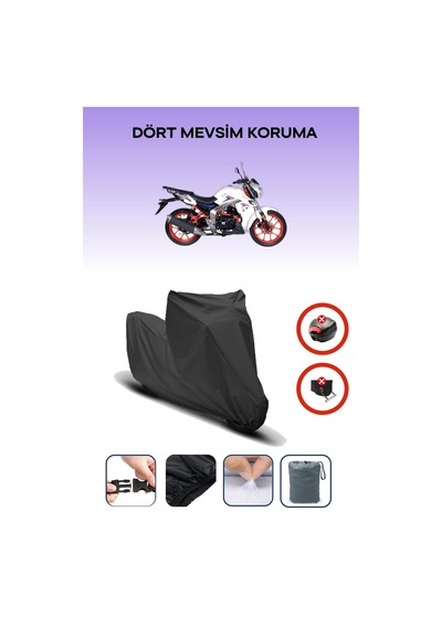 Siyah Arka Çanta Kilit Uyumsuz Falcon Shark 188 Uyumlu Motosiklet Brandası, 4mevsim