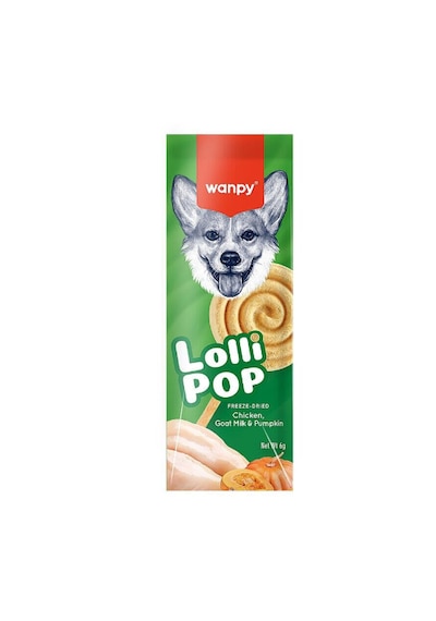 Wanpy Lollipop Dondurularak Kurutulmuş Balkabaklı Lolipop Köpek Ödülü 6 Gr 10'lu