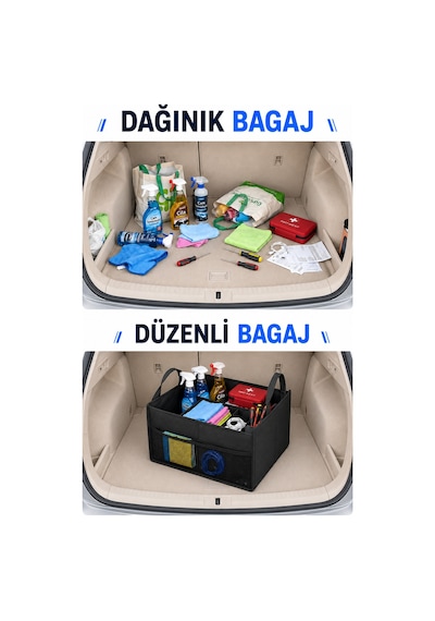 Araba Bagaj Çantası Araç İçi Bagaj Düzenleyici Araç Bagaj Organizer Oto Bagaj Düzenleyici 40x30x25cm