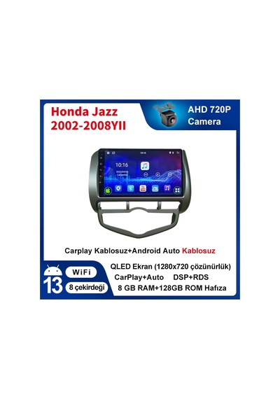 Honda Jazz 2002-2008yıl Carplay 9inç 8-128gb Multimedya