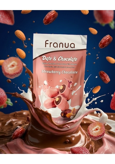 Çilekli Belçika Çikolatalı Hurma Bademli 125 G
