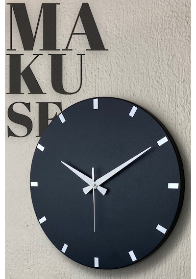 Makuse Model Modern Dekoratif Metal, Aynalı, Akar Sessiz Mekanizmalı, Duvar Saati 40 40cm Siyah-gümüş Siyah - Gümüş