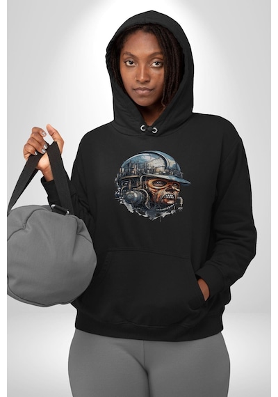 Kafamın İçindeki Lağım Kadın Erkek Siyah Kapüşonlu Sweatshirt Hoodie Siyah