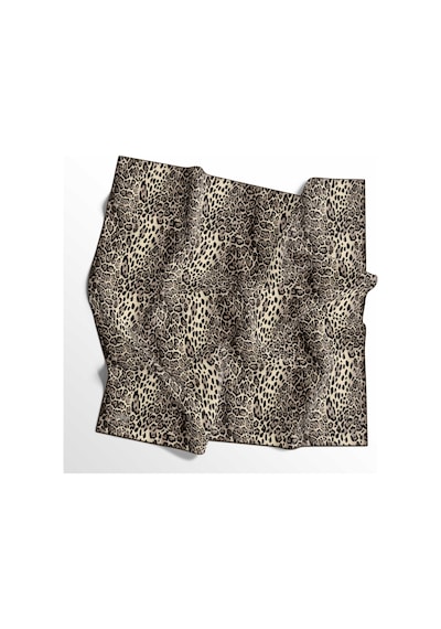 İpekal Leopar Desenli Soft Pamuk Eşarp - 04487 - 90 X 90 / Siyah Siyah